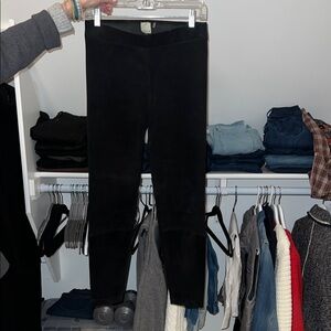 Black Suede Leggings